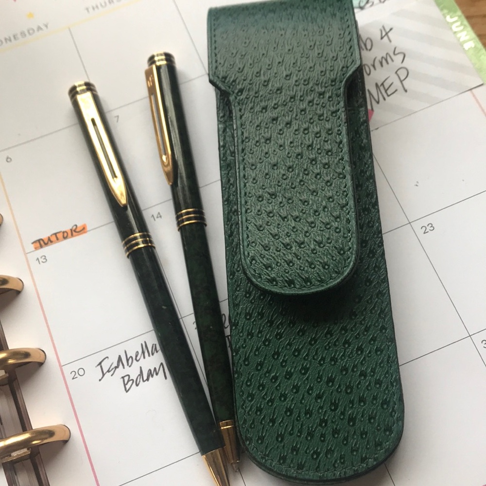Watermen pen and pencil set with case.
